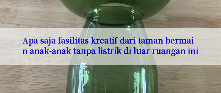 Apa saja fasilitas kreatif dari taman bermain anak-anak tanpa listrik di luar ruangan ini