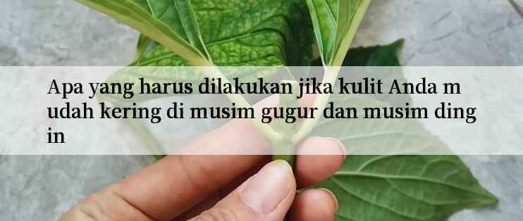 Apa yang harus dilakukan jika kulit Anda mudah kering di musim gugur dan musim dingin