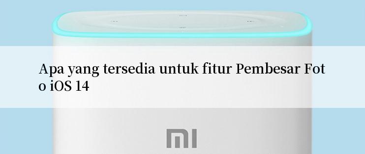 Apa yang tersedia untuk fitur Pembesar Foto iOS 14