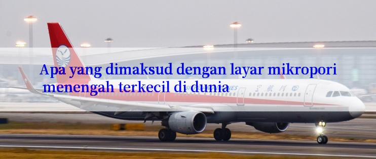 Apa yang dimaksud dengan layar mikropori menengah terkecil di dunia