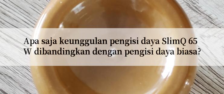 Apa saja keunggulan pengisi daya SlimQ 65W dibandingkan dengan pengisi daya biasa?