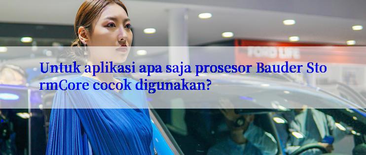 Untuk aplikasi apa saja prosesor Bauder StormCore cocok digunakan?