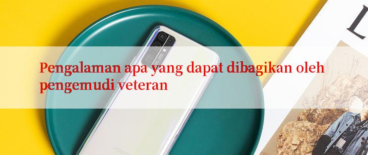 Pengalaman apa yang dapat dibagikan oleh pengemudi veteran