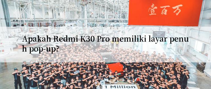 Apakah Redmi K30 Pro memiliki layar penuh pop-up?