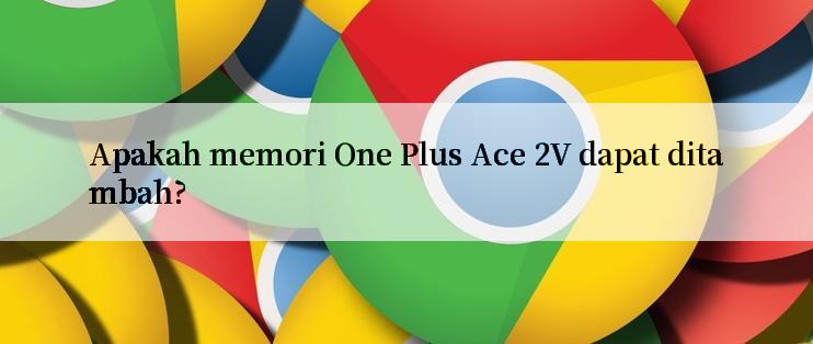 Apakah memori One Plus Ace 2V dapat ditambah?