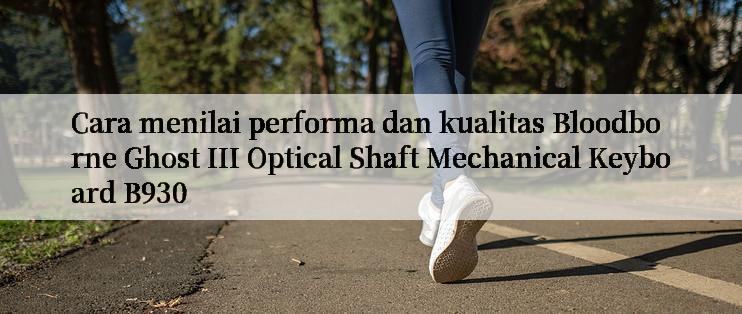 Cara menilai performa dan kualitas Bloodborne Ghost III Optical Shaft Mechanical Keyboard B930