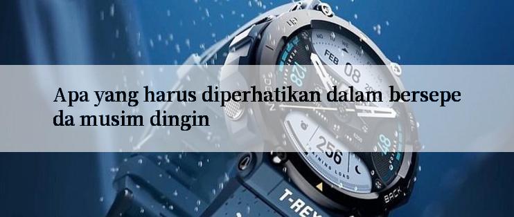 Apa yang harus diperhatikan dalam bersepeda musim dingin