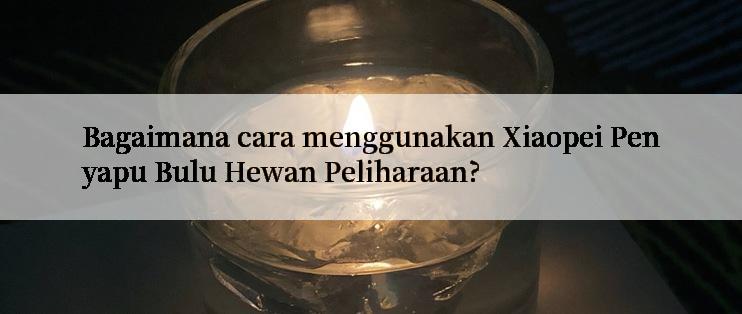 Bagaimana cara menggunakan Xiaopei Penyapu Bulu Hewan Peliharaan?