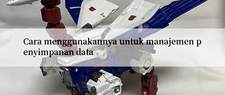 Cara menggunakannya untuk manajemen penyimpanan data