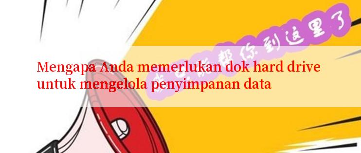 Mengapa Anda memerlukan dok hard drive untuk mengelola penyimpanan data