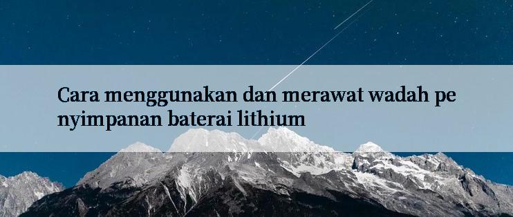 Cara menggunakan dan merawat wadah penyimpanan baterai lithium