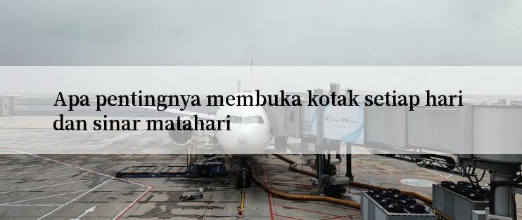 Apa pentingnya membuka kotak setiap hari dan sinar matahari