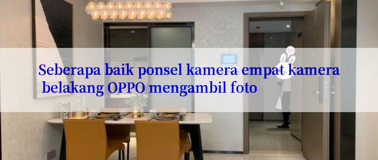 Seberapa baik ponsel kamera empat kamera belakang OPPO mengambil foto