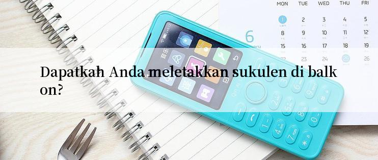 Dapatkah Anda meletakkan sukulen di balkon?