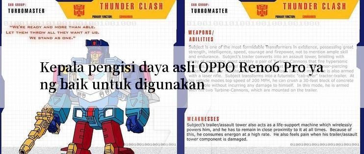 Kepala pengisi daya asli OPPO Reno6 Pro yang baik untuk digunakan