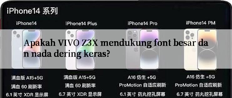 Apakah VIVO Z3X mendukung font besar dan nada dering keras?