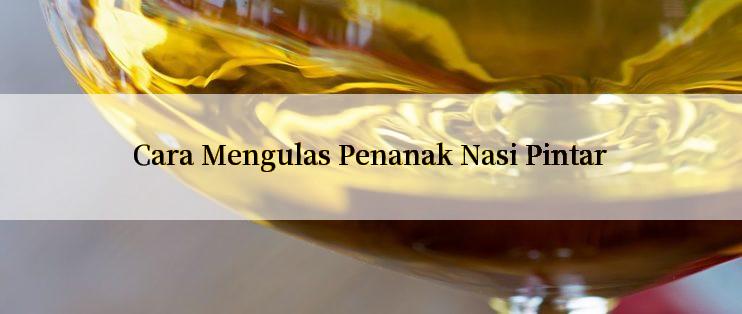 Cara Mengulas Penanak Nasi Pintar