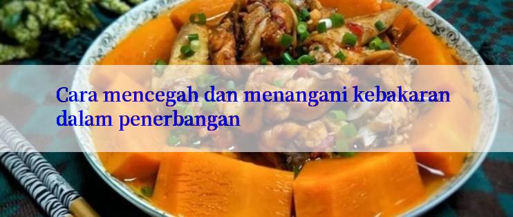 Cara mencegah dan menangani kebakaran dalam penerbangan