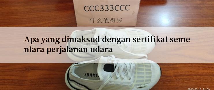 Apa yang dimaksud dengan sertifikat sementara perjalanan udara