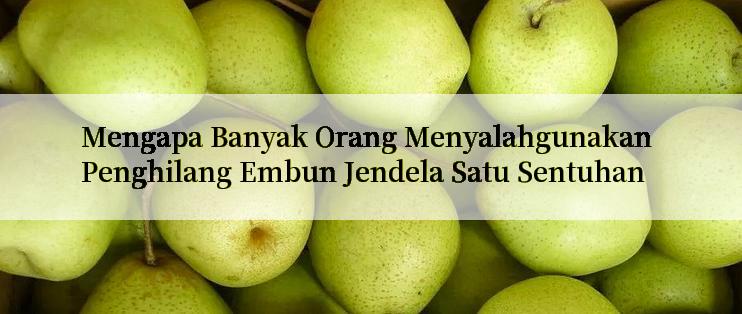 Mengapa Banyak Orang Menyalahgunakan Penghilang Embun Jendela Satu Sentuhan