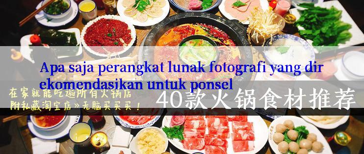 Apa saja perangkat lunak fotografi yang direkomendasikan untuk ponsel