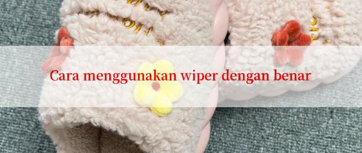 Cara menggunakan wiper dengan benar