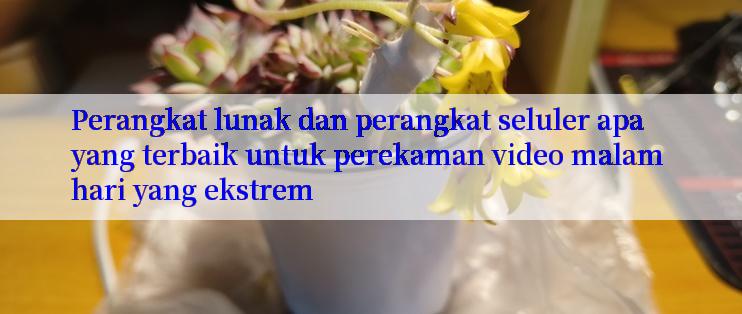 Perangkat lunak dan perangkat seluler apa yang terbaik untuk perekaman video malam hari yang ekstrem