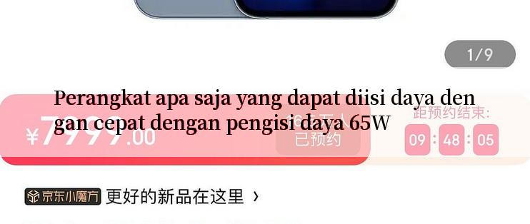 Perangkat apa saja yang dapat diisi daya dengan cepat dengan pengisi daya 65W