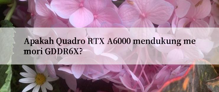 Apakah Quadro RTX A6000 mendukung memori GDDR6X?